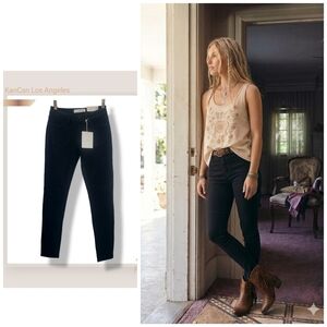 🌿KanCan Los Angeles Womens Black Coated Skinny Jeans 1/24 MidRise Super Skinny